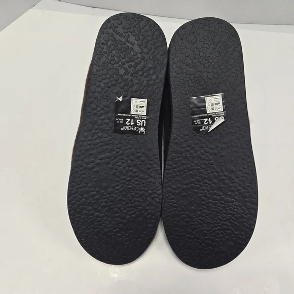 KauiLu Black and Brown Winter Felt Wool Slippers with Sherpa Lining Size 12 - Picture 7 of 11